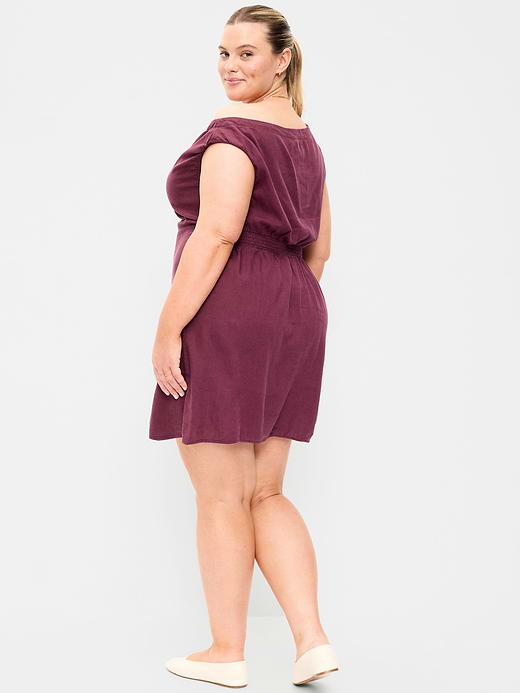 Old Navy Asymmetrical Shoulder Linen-Blend Mini Dress — photo 9