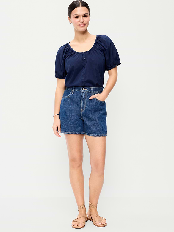 Old Navy High-Waisted Wow Baggy Jean Shorts -- 5-inch inseam — photo 5