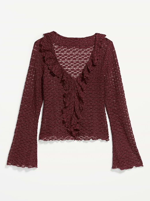 Old Navy Fitted Bell-Sleeve Ruffle Top — photo 6