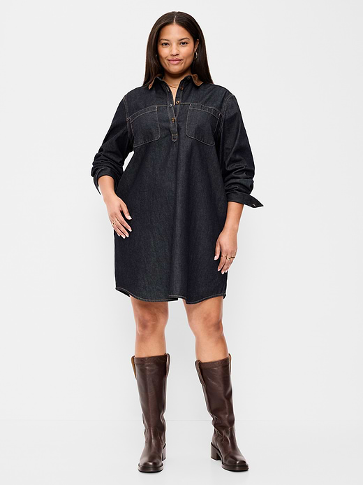 Old Navy Long-Sleeve Button-Down Mini Shirt Dress — photo 9