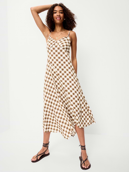 Old Navy Fit & Flare Tie-Back Asymmetrical Midi Dress — photo 1