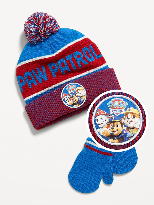 Old Navy Paw Patrol™ Unisex Pom Pom Beanie and Mittens Set for Toddler