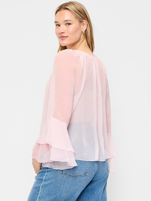 Old Navy Sheer Chiffon Bell-Sleeve Top — photo 7
