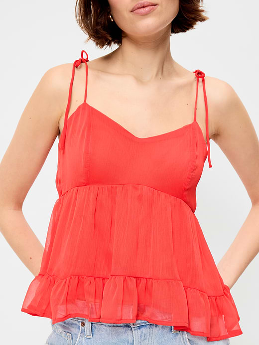 Old Navy Chiffon Semi-Sheer Tie-Strap Cami Top — photo 5