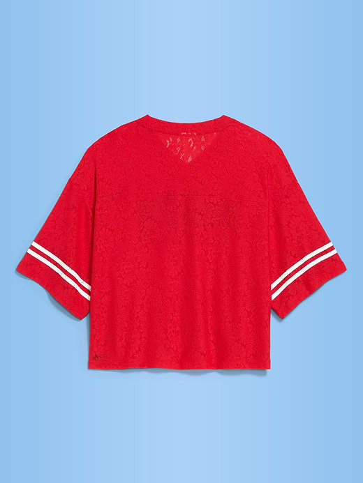 Old Navy FIFA World Cup 26™ France Boxy Lace V-Neck T-Shirt for Women — photo 3