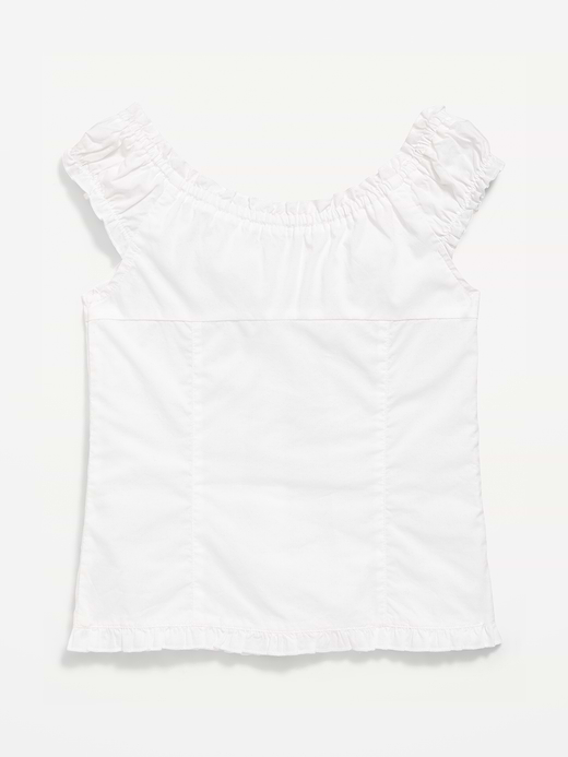 Old Navy Short-Sleeve Sweetheart-Neck Button-Front Top for Girls — photo 4