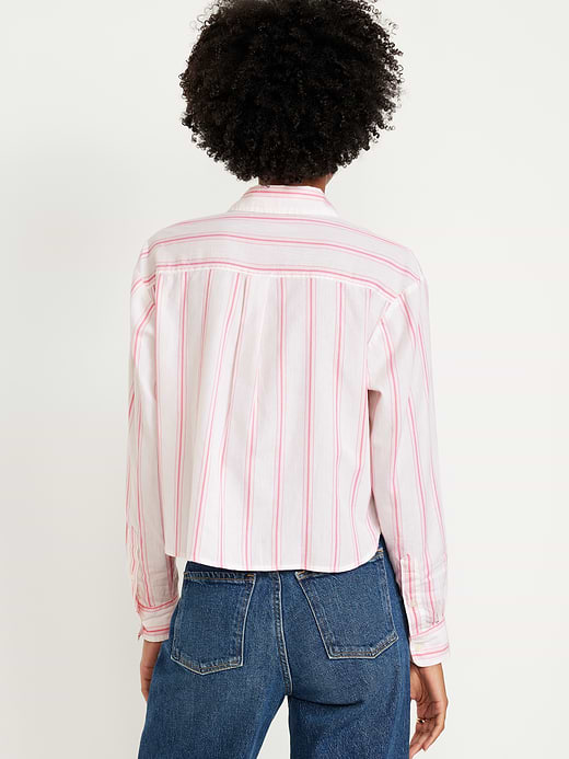 Old Navy Cropped Button-Down Striped Shirt — photo 3