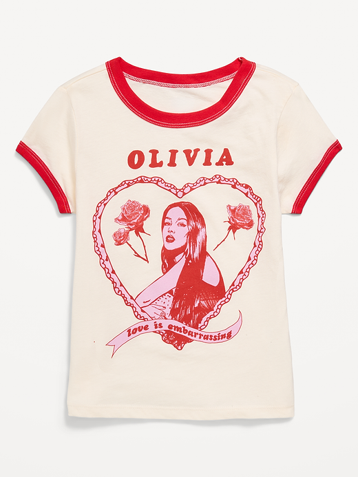 Old Navy Olivia Rodrigo™ Fitted Ribbed Ringer Graphic T-Shirt for Girls — photo 1