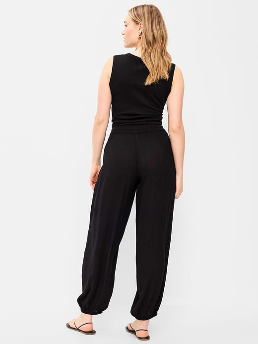 Old Navy High-Waisted Sheer Crinkle Crepe Harem Pants — photo 7