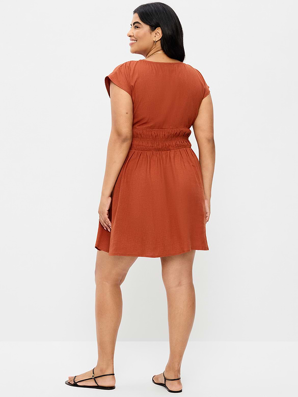 Old Navy Smocked-Bodice Fit & Flare Mini Dress — photo 8