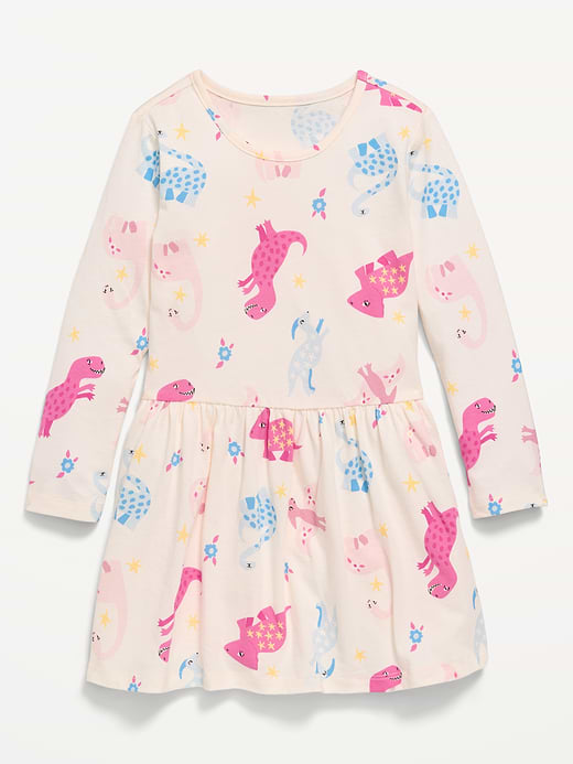 Old Navy Printed Long-Sleeve Drop-Waist Dress for Toddler Girls — photo 1