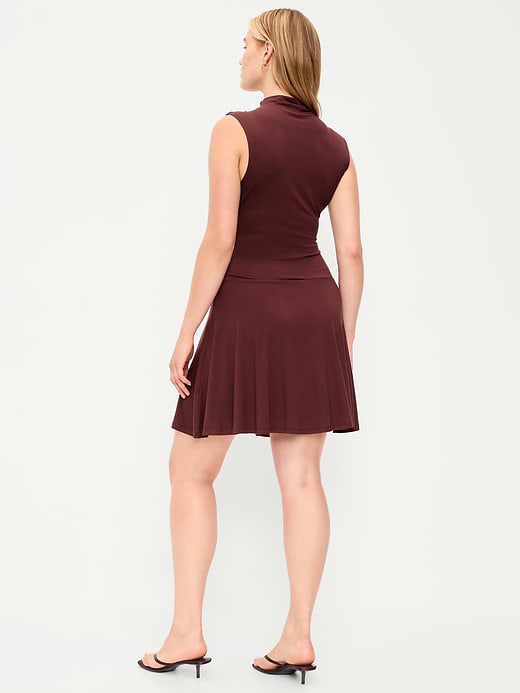 Old Navy Gathered Mock-Neck Drop-Waist Mini Dress — photo 8