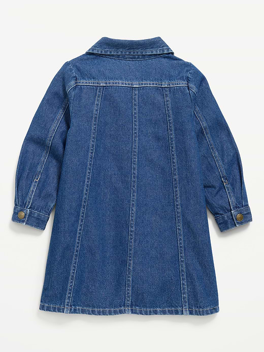 Old Navy Long-Sleeve Western Denim Shirt Dress for Toddler Girls — photo 3