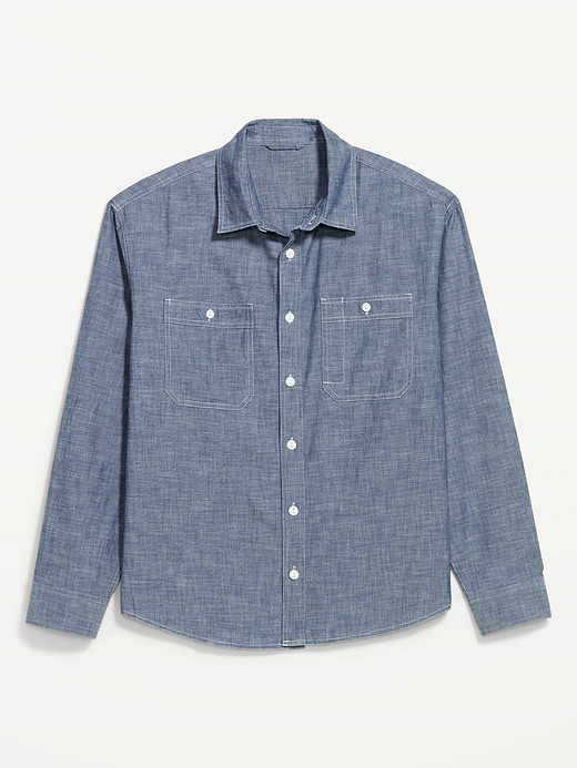Old Navy Loose Fit Chambray Workwear Shirt — photo 5