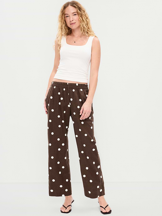 Old Navy High-Waisted Linen-Blend Straight Ankle Pants — photo 1