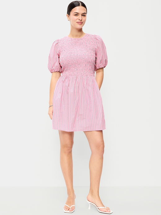 Old Navy Smocked Puff-Sleeve Flare Mini Dress — photo 7