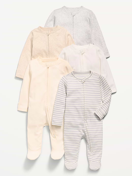 Old Navy 2-Way-Zip Sleep & Play Footed One-Piece 5-Pack for Baby — photo 1