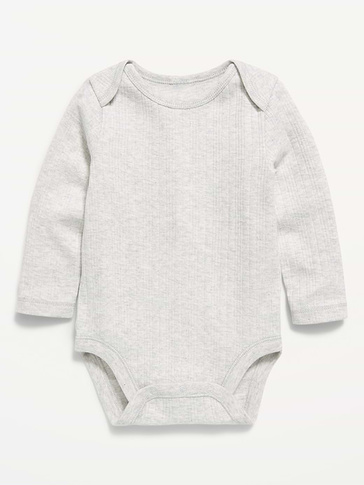 Old Navy Long-Sleeve Ribbed Ruffle-Trim Bodysuit for Baby — photo 1