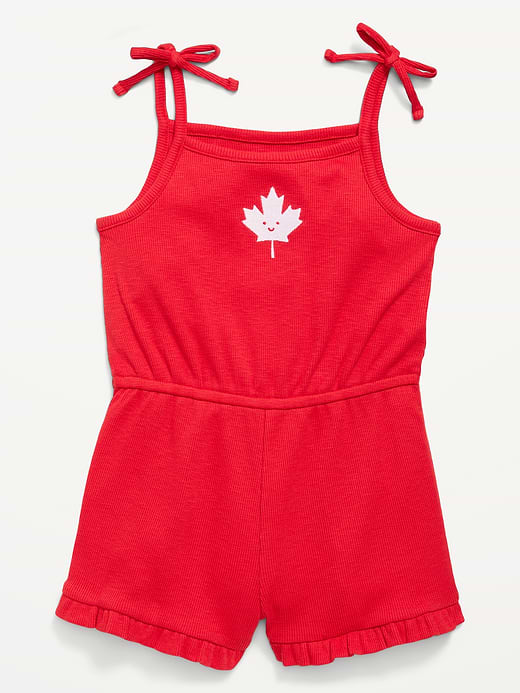 Old Navy Sleeveless Tie-Bow Ribbed Romper for Toddler Girls — photo 1