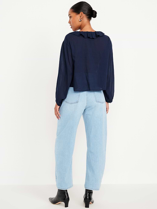 Old Navy High-Waisted Wow Barrel-Leg Ankle Jeans — photo 4