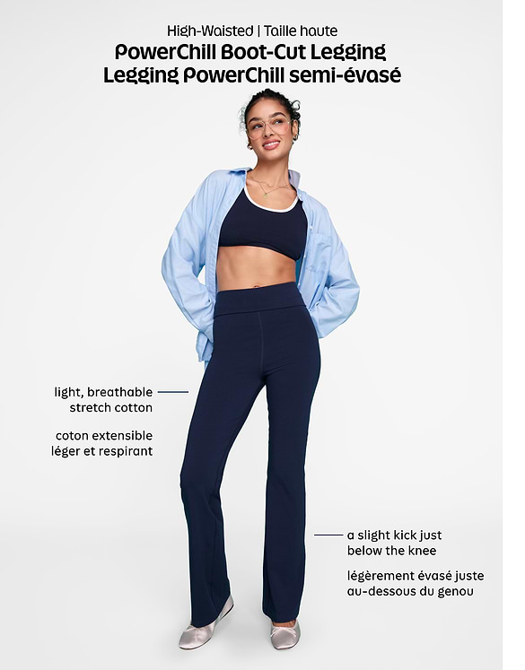 Old Navy High-Waisted PowerChill Fold-Over Bootcut Leggings — photo 6