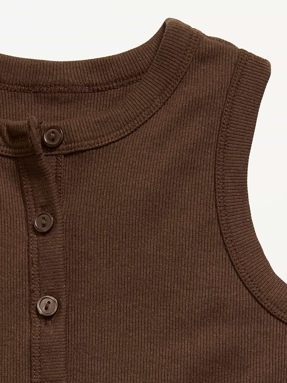 Old Navy Fitted Sleeveless Ribbed Button-Front Top for Girls — photo 3
