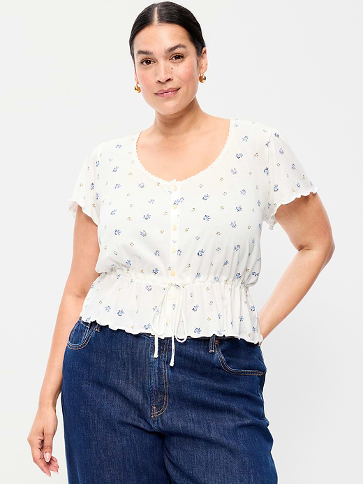 Old Navy Lace-Trim Button-Down Top — photo 8