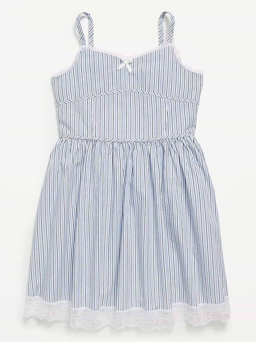 Old Navy Sleeveless Fit and Flare Striped Lace-Trim Dress for Girls — photo 4