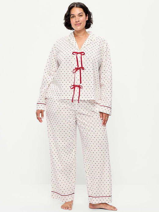 Old Navy Tie-Front Poplin Pajama Pant Set — photo 8