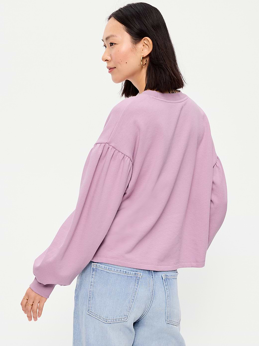 Old Navy SoComfy Oversized Puff-Sleeve Cropped Sweatshirt — photo 3