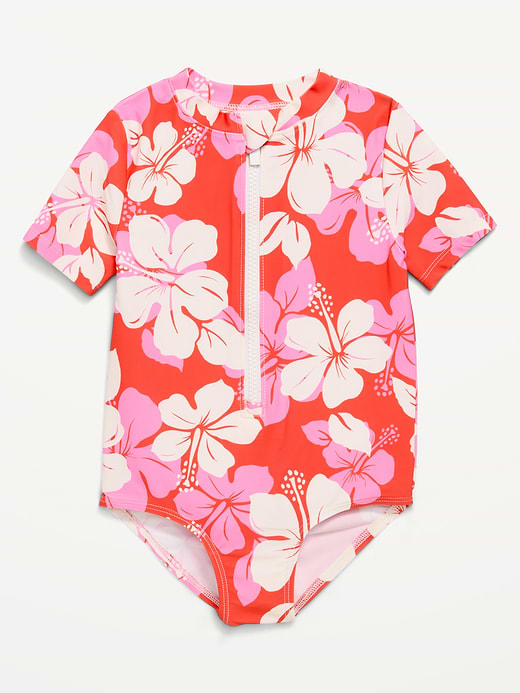 Old Navy Zip-Front Rashguard One-Piece Swimsuit for Toddler Girls — photo 1