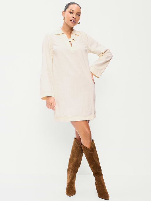 Old Navy Long-Sleeve Popover Jean Mini Dress