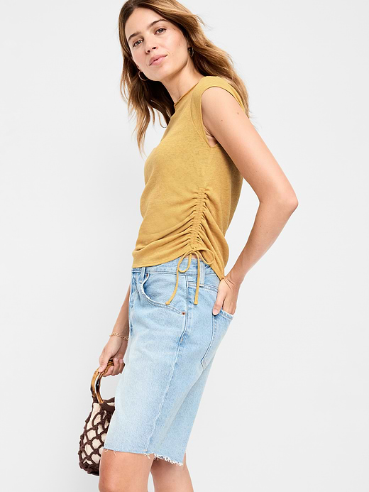 Old Navy Cap-Sleeve Shirred Side Top — photo 4