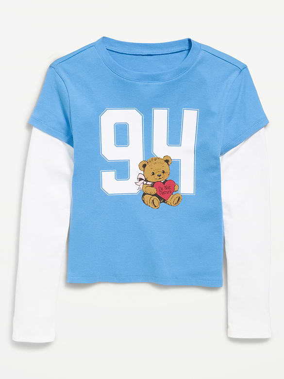 Old Navy Fitted 2-in-1 Graphic T-Shirt for Girls — photo 3