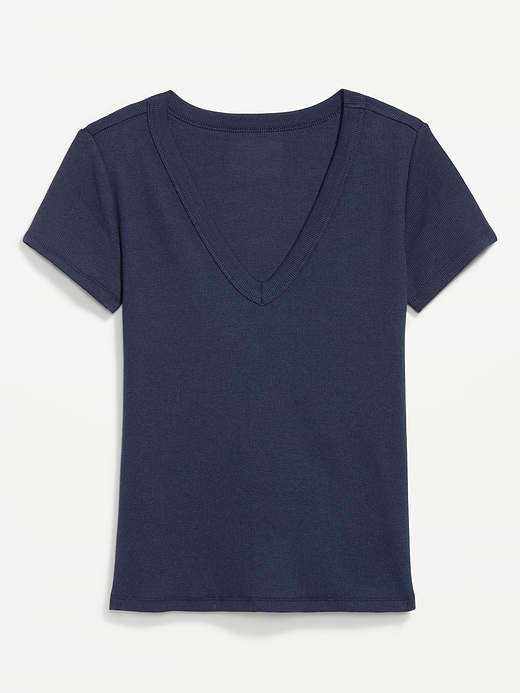 Old Navy Snug Crop V-Neck Ribbed T-Shirt — photo 5