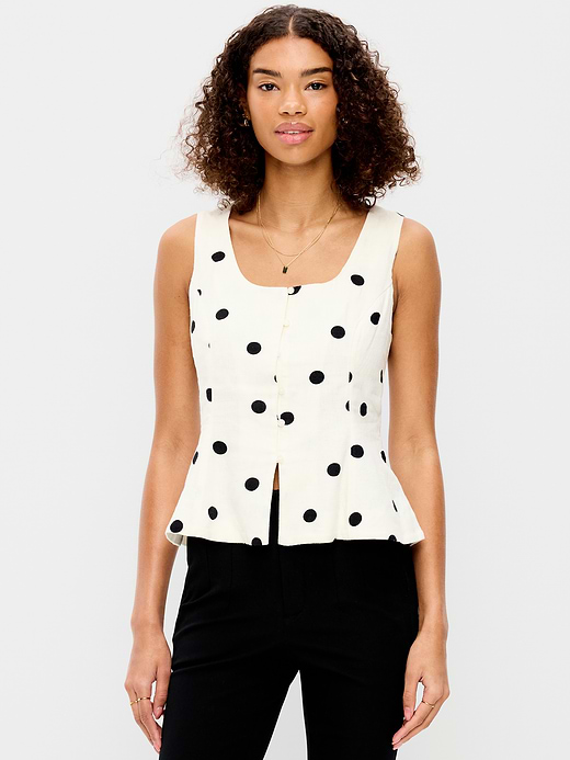 Old Navy Button-Down Linen Blend Top — photo 1