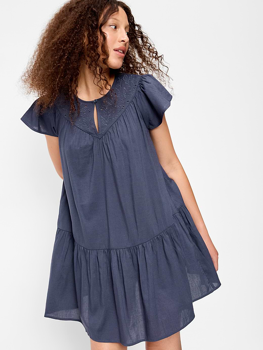 Old Navy Flutter-Sleeve Mini Swing Dress — photo 4