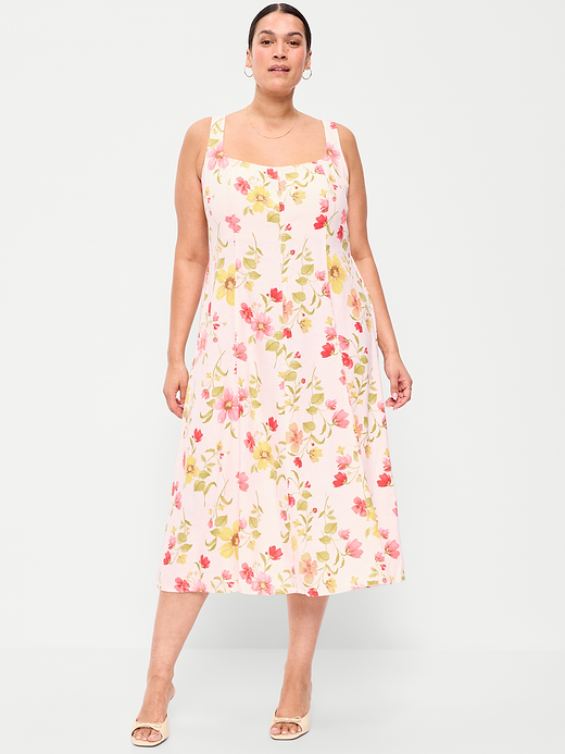 Old Navy Fit & Flare Sleeveless Linen-Blend Midi Dress — photo 8