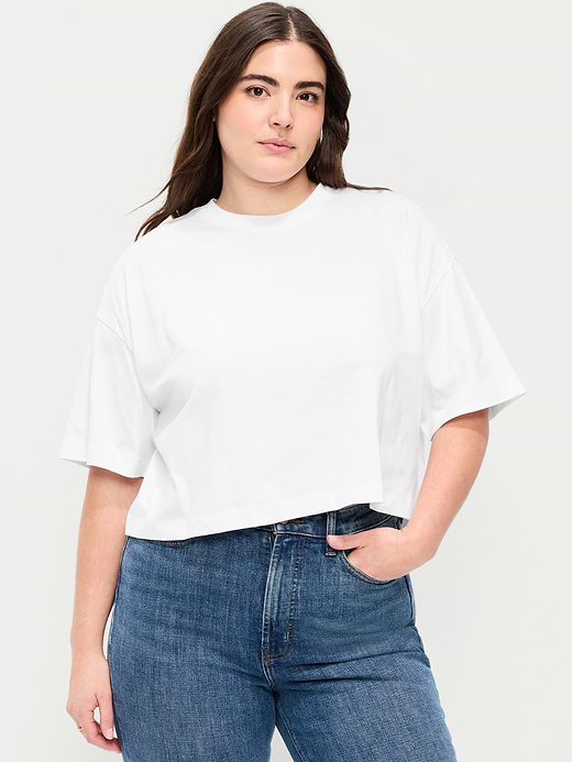 Old Navy Vintage Crew-Neck Oversized Crop T-Shirt — photo 6