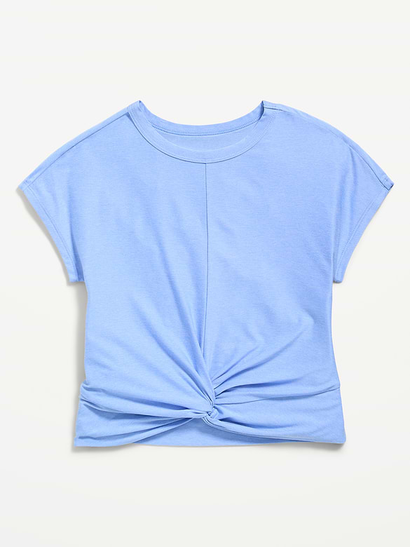 Old Navy CloudMotion Short-Sleeve Front-Knot T-Shirt for Girls — photo 4