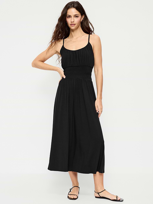 Old Navy Fit & Flare Jersey Smocked-Waist Midi Dress — photo 1