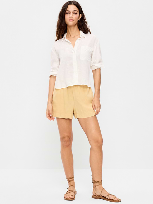 Old Navy High-Waisted Beach Linen Pull-On Shorts — photo 1