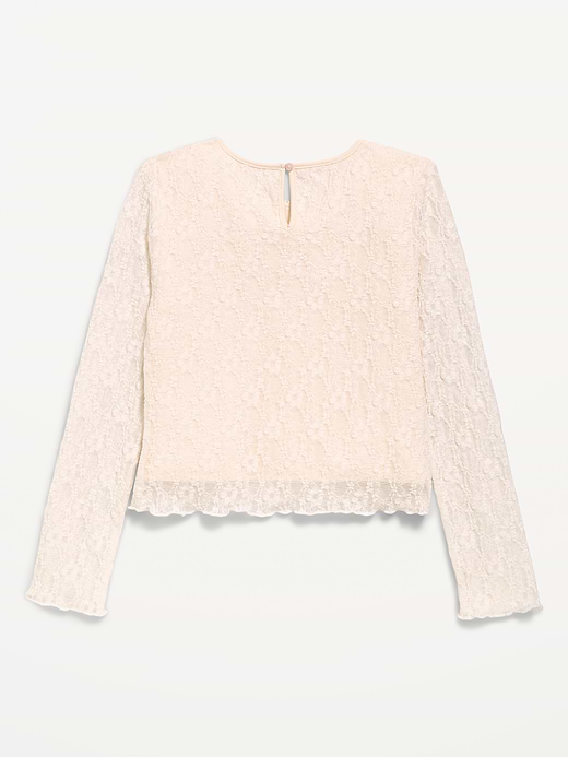 Old Navy Fitted Long-Sleeve Lace Top for Girls — photo 3