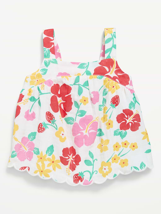 Old Navy Sleeveless Linen-Blend Scalloped-Hem Top for Toddler Girls — photo 3