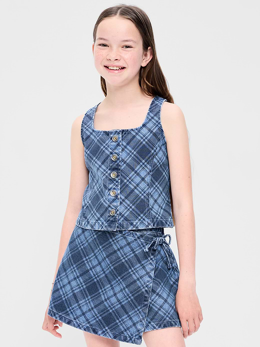Old Navy Button-Front Denim Tank Top for Girls — photo 1