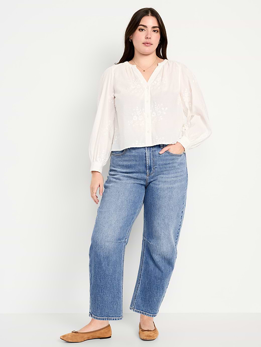 Old Navy High-Waisted Wow Barrel-Leg Ankle Jeans — photo 7