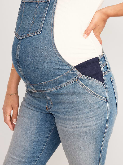 Old Navy Maternity Side-Panel OG Straight Jean Overalls — photo 5