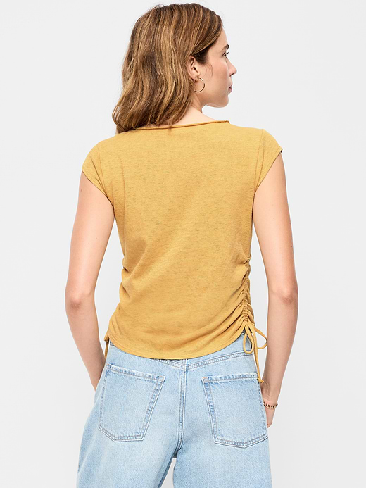 Old Navy Cap-Sleeve Shirred Side Top — photo 3