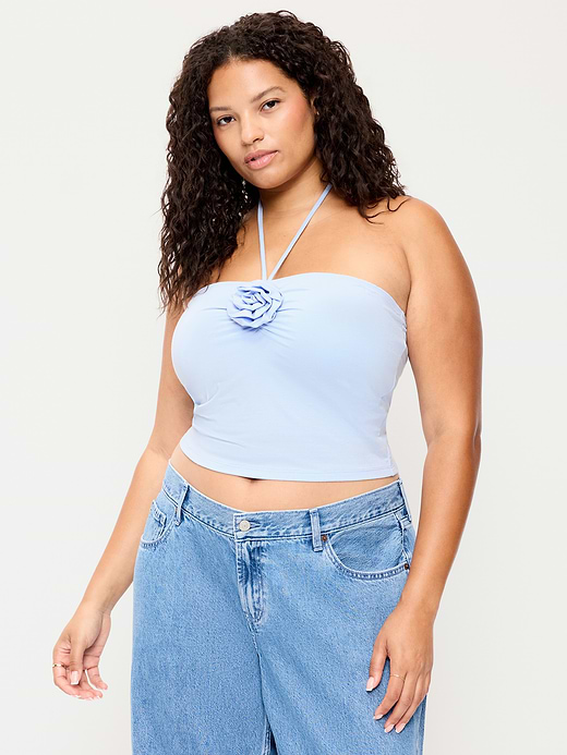 Old Navy Tie-Neck Rosette Tube Top — photo 9