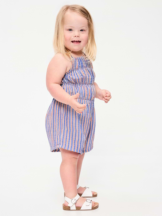 Old Navy Sleeveless Double-Weave Smocked Romper for Toddler Girls — photo 1